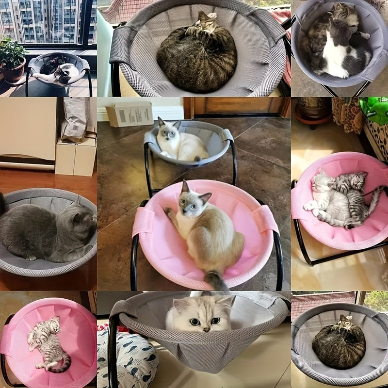 Hamaca Elevada y Transpirable para Gatos Felices-Sueños en el Aire
