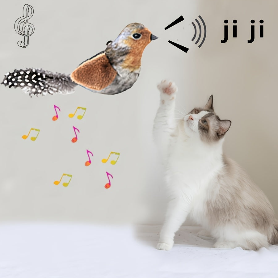 Tu Gato Merece Magia – Juguete con Sonido, Estampado Animal y Plumas Irresistibles
