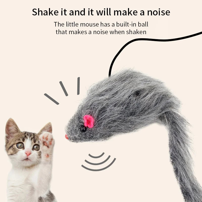 Ratón de Peluche Colgante para Gatos Felices y Entretenidos-Diversión en Movimiento