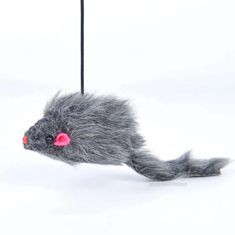 Ratón de Peluche Colgante para Gatos Felices y Entretenidos-Diversión en Movimiento
