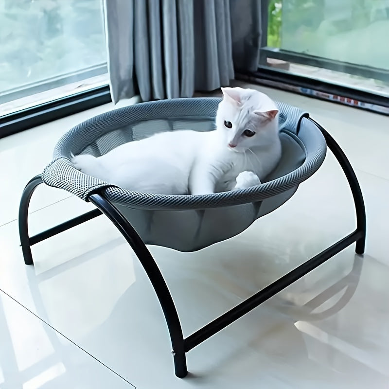 Hamaca Elevada y Transpirable para Gatos Felices-Sueños en el Aire