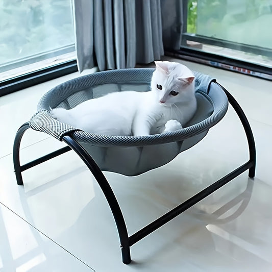Hamaca Elevada y Transpirable para Gatos Felices-Sueños en el Aire
